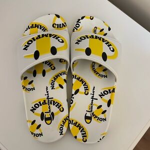 Champion smiley face slides - super cute!